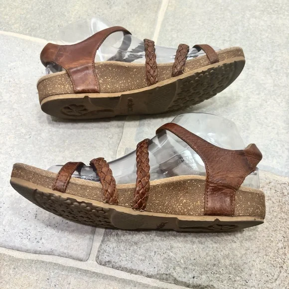 Aetrex Jillian Braided Quarter Strap Sandals Women’s 8 Brown - Picture 5 of 9